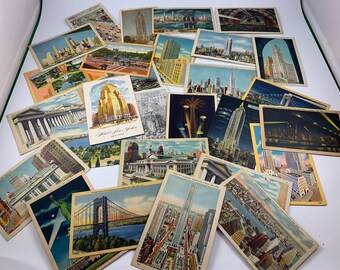Postcard Lot Cities Etsy