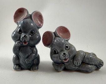 Salero y pimentero vintage con forma de conejos