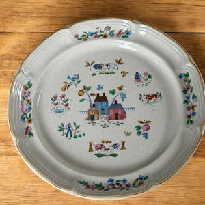 Vintage International China HEARTLAND Stoneware 12&quot; Inch Round Platter Serving Plate