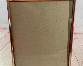 Vintage Goldtone Metal 8 x 10 Picture Frame With Cardboard Backing and Stand