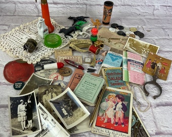 Lot of Assorted Vintage Items JUNK DRAWER Junk Lot, Crafting and Repurposing