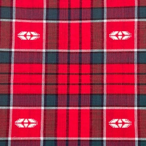 4 Yards of Vintage Red and Green Plaid Cotton Fabric 36 Wide