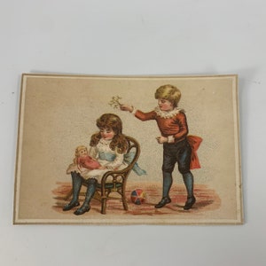 Antique/Vintage Trade Card From Woodson Spice Company For Lion Coffee Art Work Children Playing