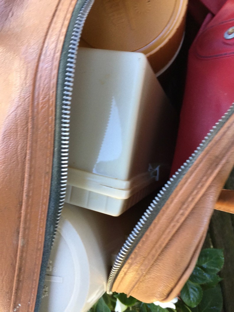 Vintage Red Scottish Plaid Thermos Lunch Kit with 2 Thermoses and Loaf Keeper Container and Vinyl Bag image 4