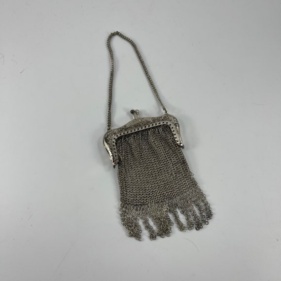 Antique Vintage Child's Silvertone Mesh Purse - image 6