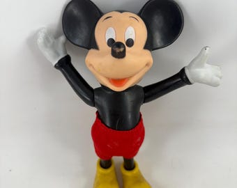 Vintage plastic Mickey Mouse-pop uit de jaren 70 van Walt Disney Productions