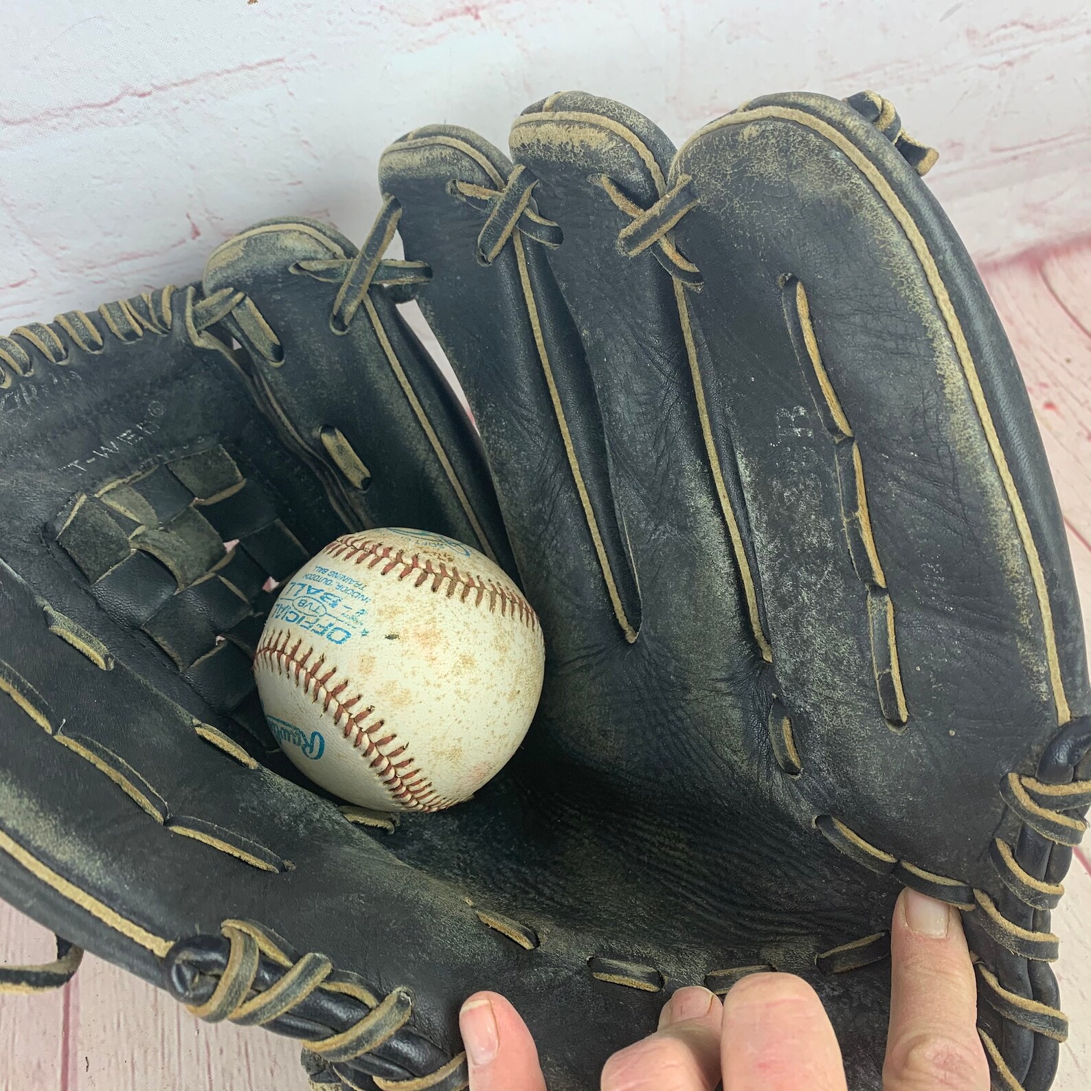 Vintage Black Leather Rawlings Baseball Glove Includes Etsy