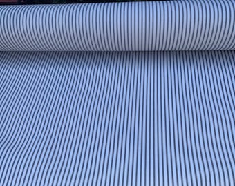 1 Yard of Vintage Blue Stripe Ticking Fabric for Upholstery Drapery Pillow Making 56" Wide