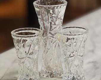 Trio di vasi vintage a forma di stella in cristallo LENOX