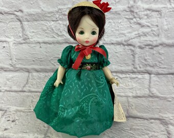 Vintage 1983 Ideal Collector’s Series Victorian Ladies Emma In Green With Stand and Tag