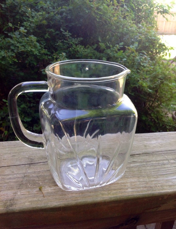 Vintage Clear Glass Milk or Juice Pitcher With Star on Bottom Etsy