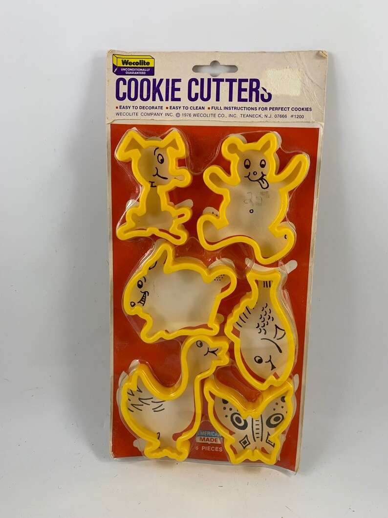 Set of 6 Vintage 1970s Era New in Package Animal Cookie Etsy