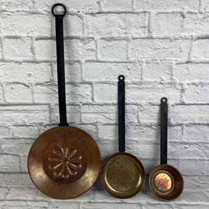 Trio of Vintage Homco Home Interiors Copper and Iron Kitchen Tools Wall Decor Skimmer Dipper and More