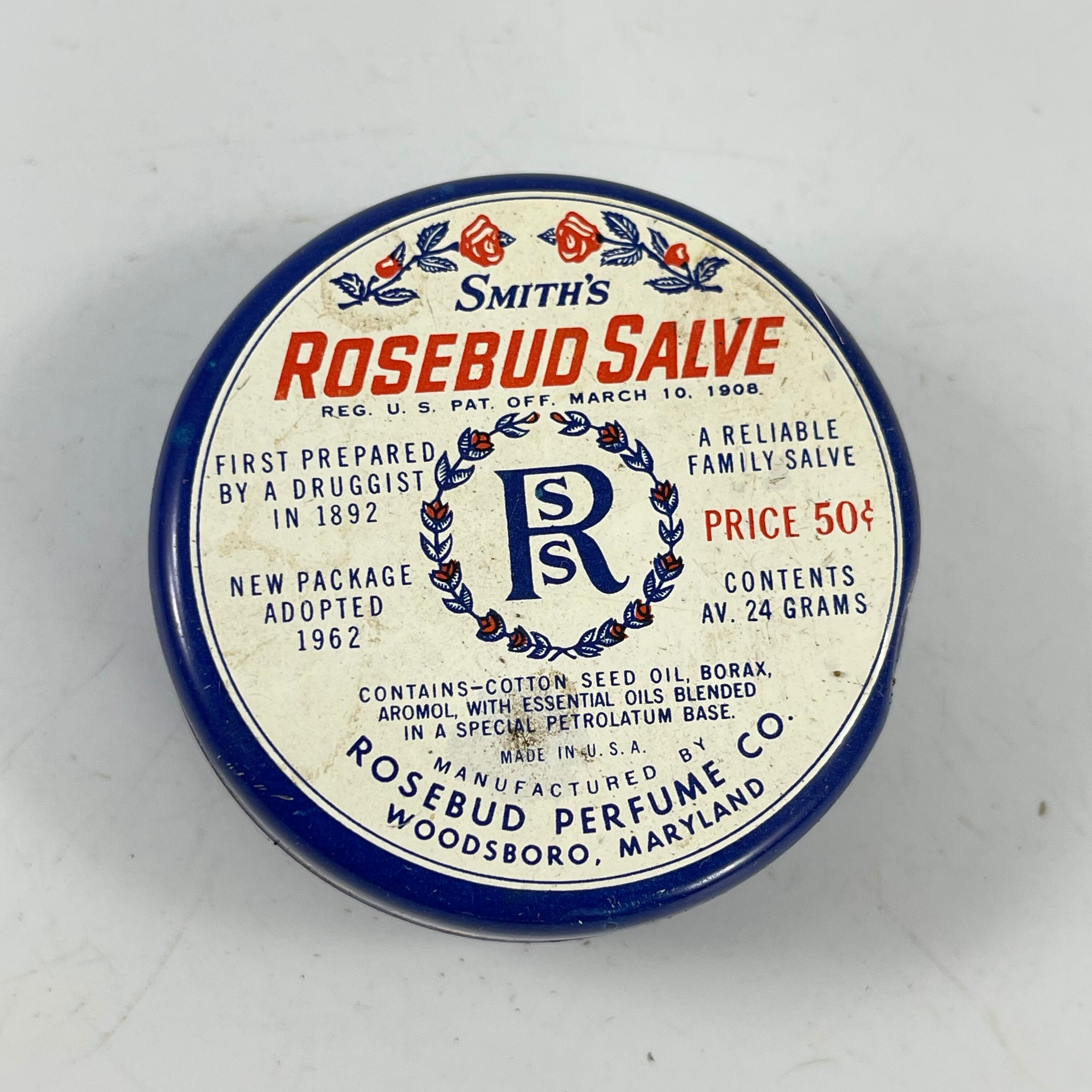 Vintage Smiths Rosebud Salve Tin ONLY