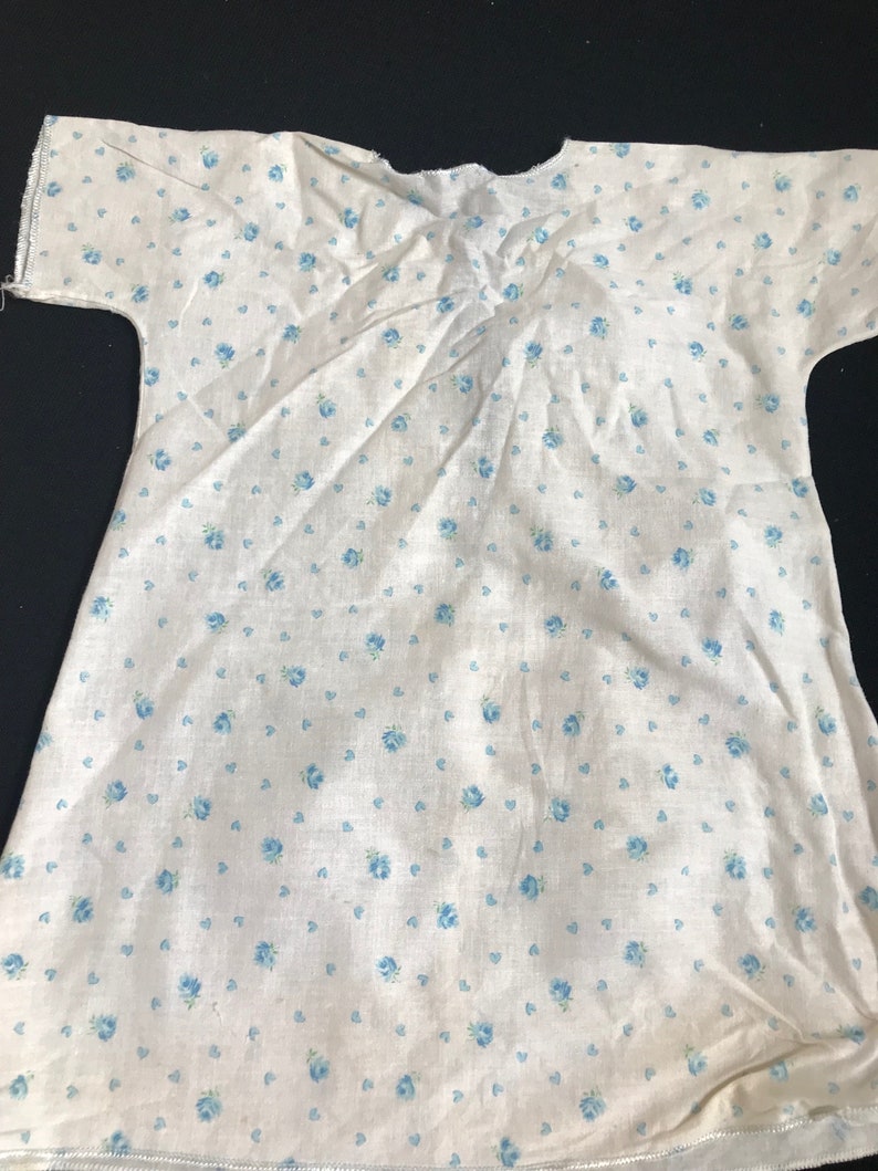 Pair of Vintage BabyToddler Gowns Blue Roses and Pink Roses