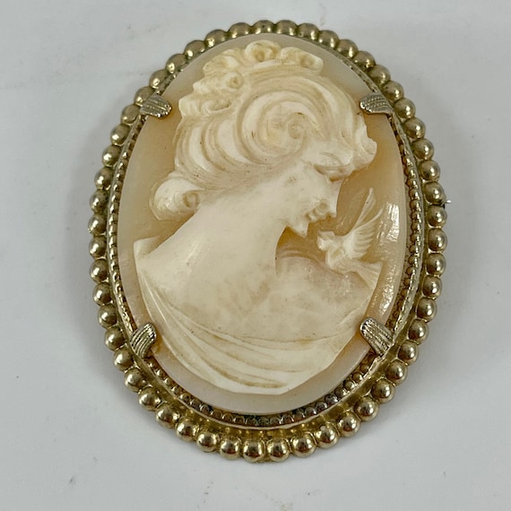 Beautiful Vintage Antique Gold Filled Shell Cameo… - image 4