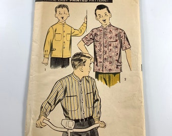 Vintage Advance #8306 Pattern for Boy's Size 12 Mandarin Shirt