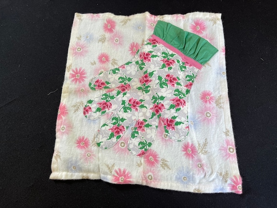 Vintage 1950’s Era Ladies’ Pink, Green and White … - image 1