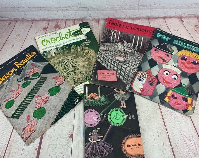 Lot of 5 Vintage 1950’s Era Crochet Pattern Books - Etsy