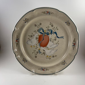 Vintage International China MARMALADE Stoneware Goose Geese 12&quot; Inch Round Platter Serving Plate