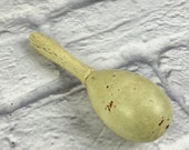 Vintage Solid Wood Wooden Creamy White Sock Darner