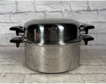 Deluxe Permanent Stainless Multi Core 6 Qt. Stock Pot & Dome Lid 5 Ply