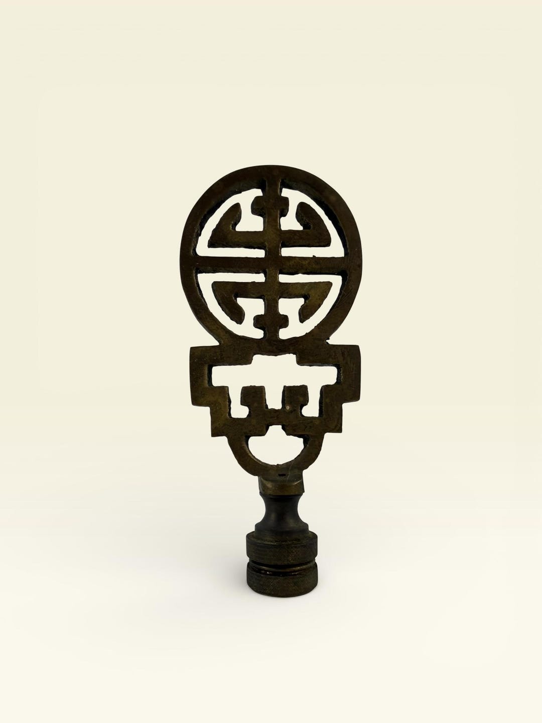 Small Metal Asian Signs Vintage Brass Double Asian Symbol Lamp Finial - Etsy