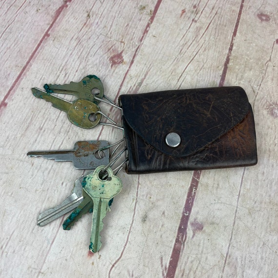 Vintage leather hotsell key holder