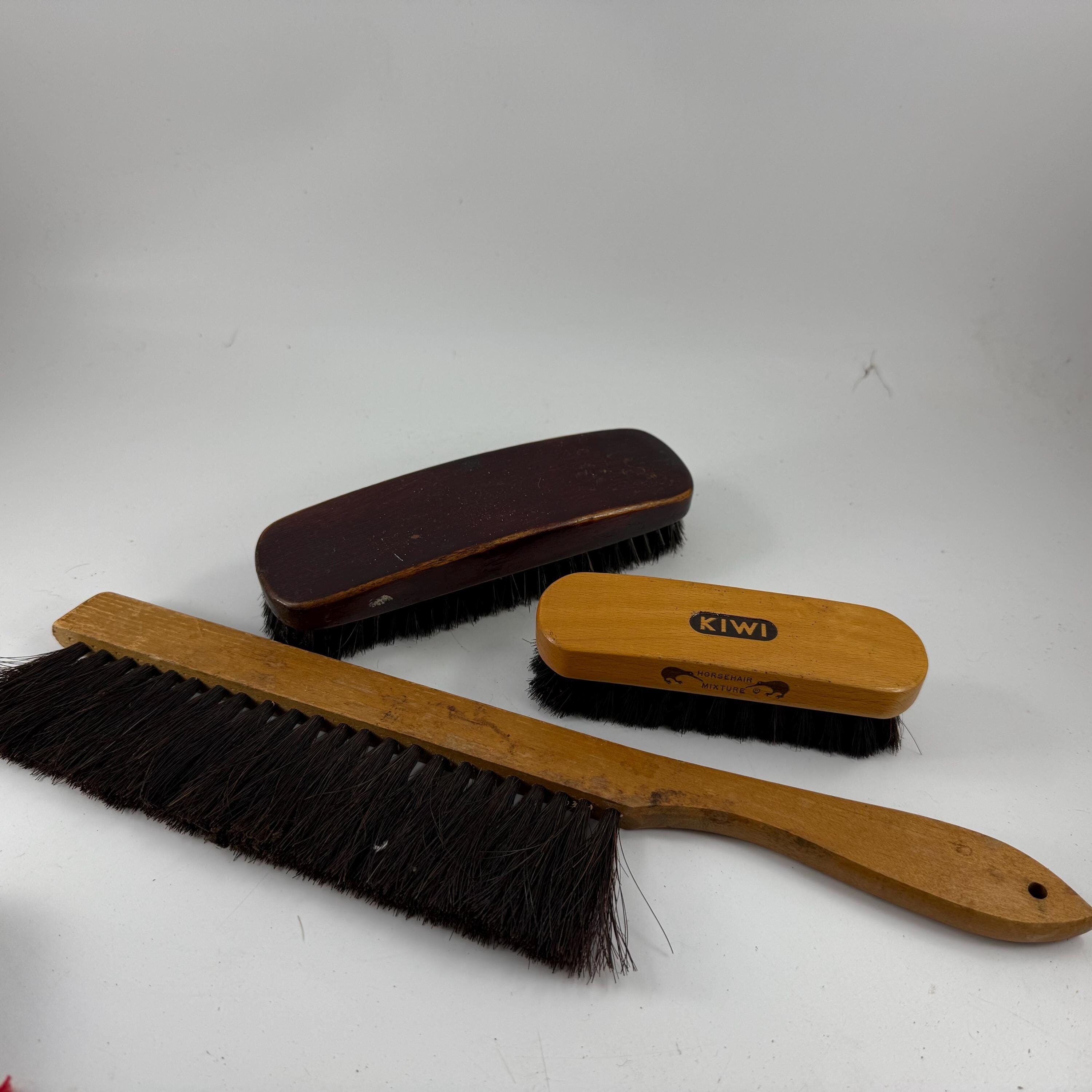 Lot of 3 Vintage Brushes with Wood Wooden Handles
