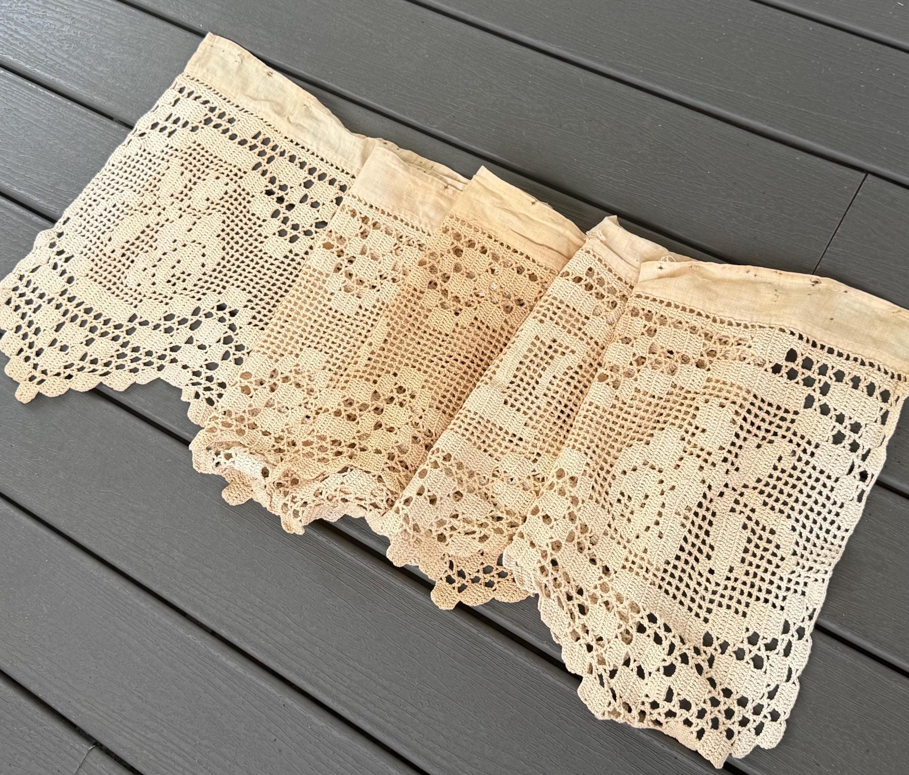 Antique Lace Curtains Vintage Antique Lace Curtain Valance Wide Lace Trimming - Etsy
