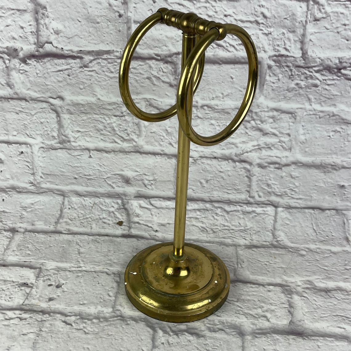 Vintage Brass Bathroom Towel Holder With Two Rings - Etsy
