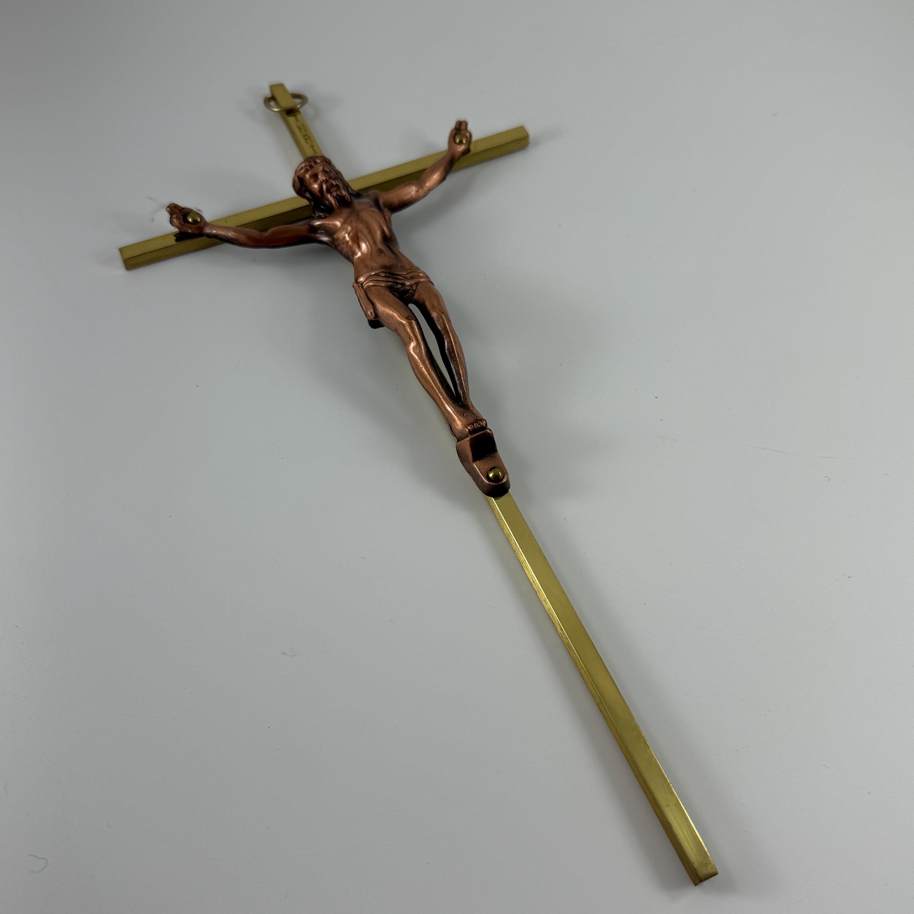 真鍮と貝殻の十字架彫刻 約20cm ヴィンテージ真鍮と銅の十字架 - Etsy 日本