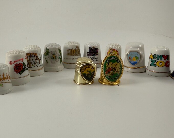 Lot of 12 Vintage Collector Thimbles - Etsy