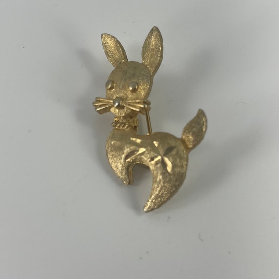 Vintage Mamselle Textured Gold Tone Rabbit Bunny … - image 1