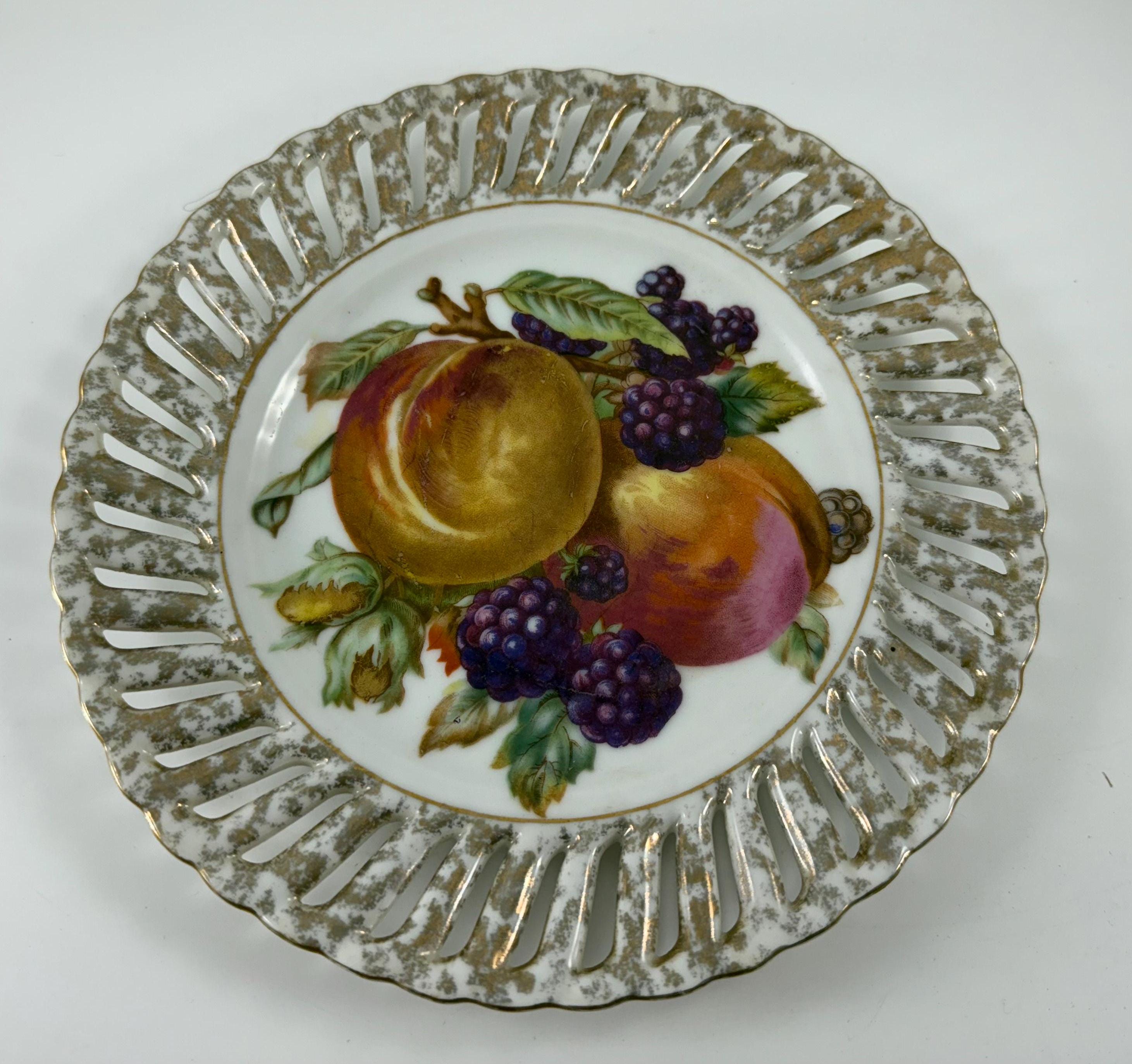 HAND PAINTED NIPPON 果物柄 大皿 アンティーク HAND PAINTED NIPPON 果物柄 大皿 アンティーク