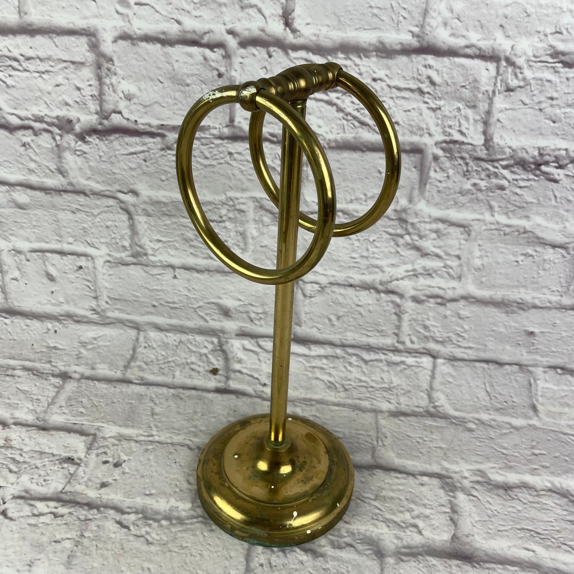 Vintage Brass Bathroom Towel Holder With Two Rings - Etsy