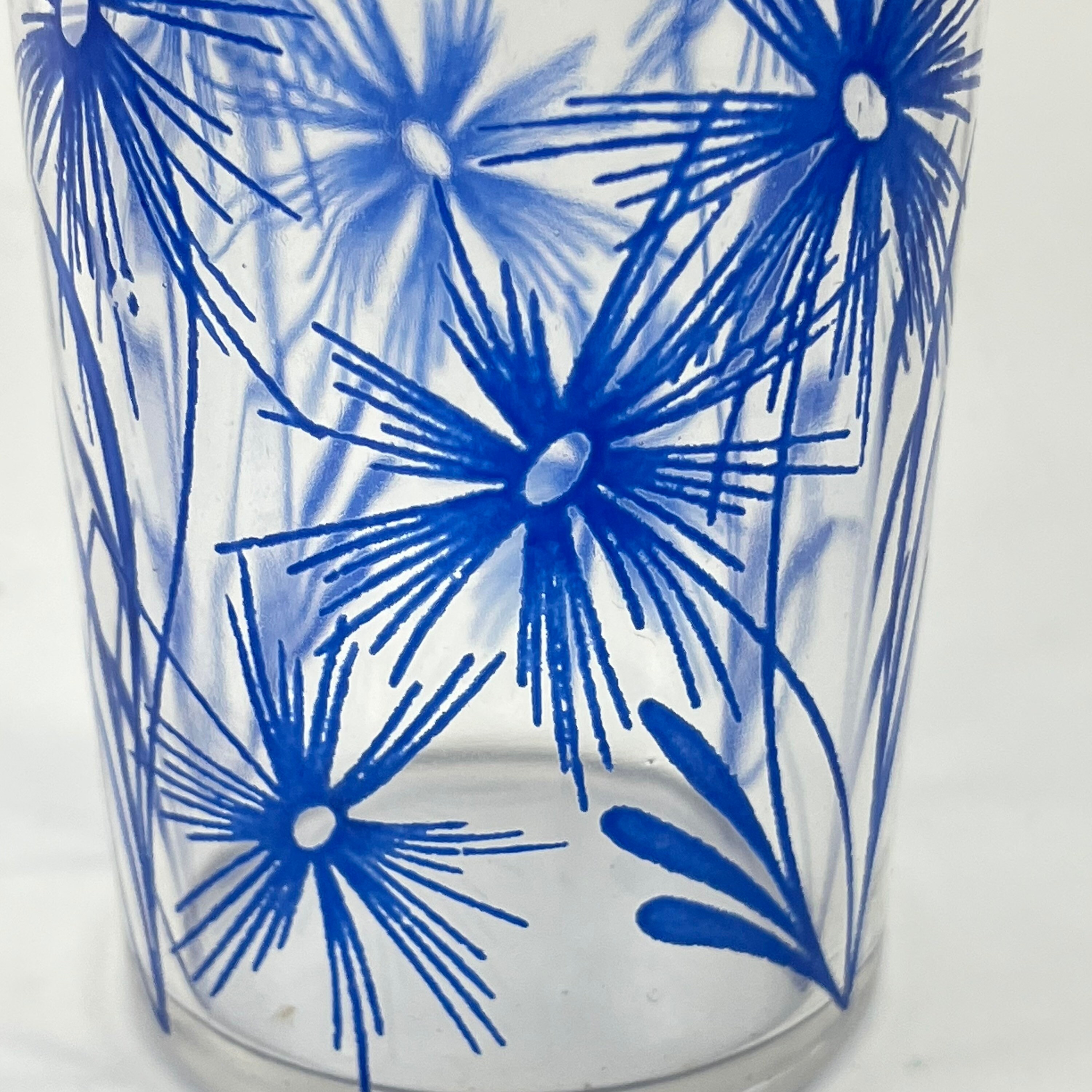 Vintage SWANKY SWIG 1950's Era Juice Glass With Darker Blue Flowers ...