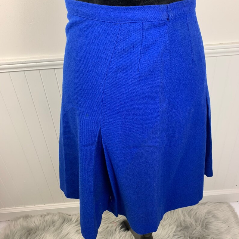 Vintage 1960s Era Ladies Royal Blue Wool Pleated Skirt | Etsy