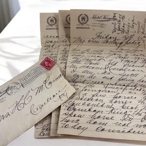 Papelería antigua vintage de 1914 del Hotel Kingdon, Kentucky, carta manuscrita