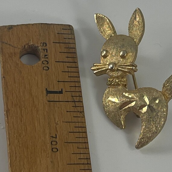 Vintage Mamselle Textured Gold Tone Rabbit Bunny … - image 5