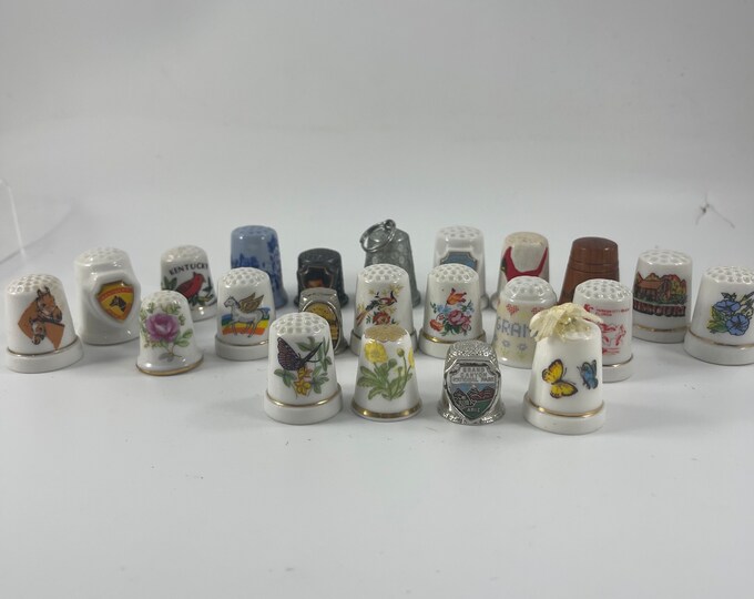 Lot of 22 Vintage Collector Thimbles - Etsy