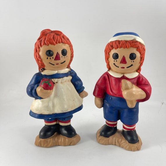 Vintage 1982 Raggedy Ann and Andy Ceramic Figurines - Etsy