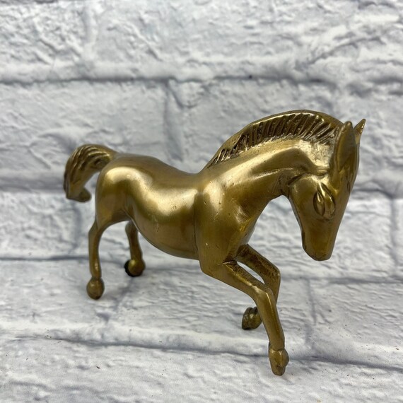 Vintage Solid Brass Horse Figurine Etsy
