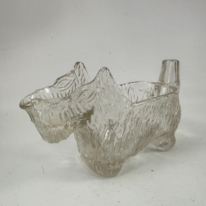 Vintage Clear Glass LE Smith Scotty Dog Scottish Terrier Post Cereal 1930's Give Away