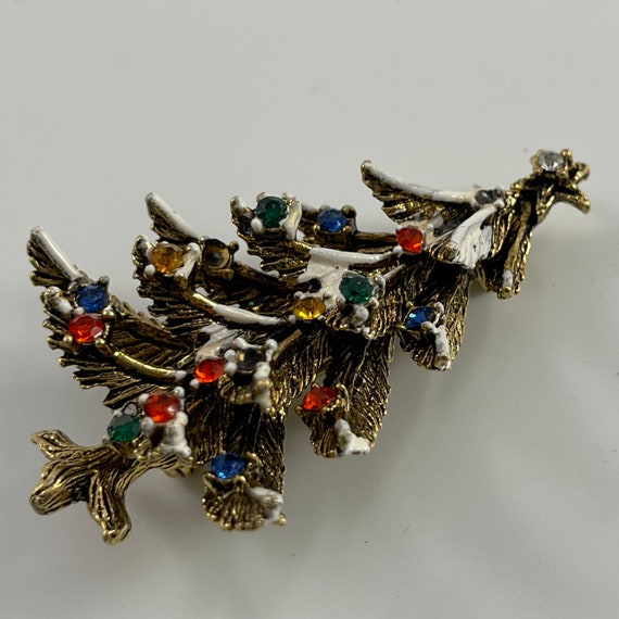 Vintage Designer Signed ART Christmas Tree Brooch… - image 7