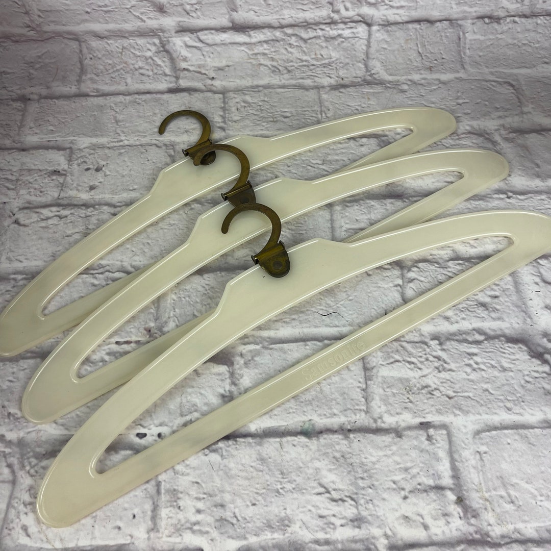 Trio of Vintage Plastic Hangers With Metal Hook Made for Etsy