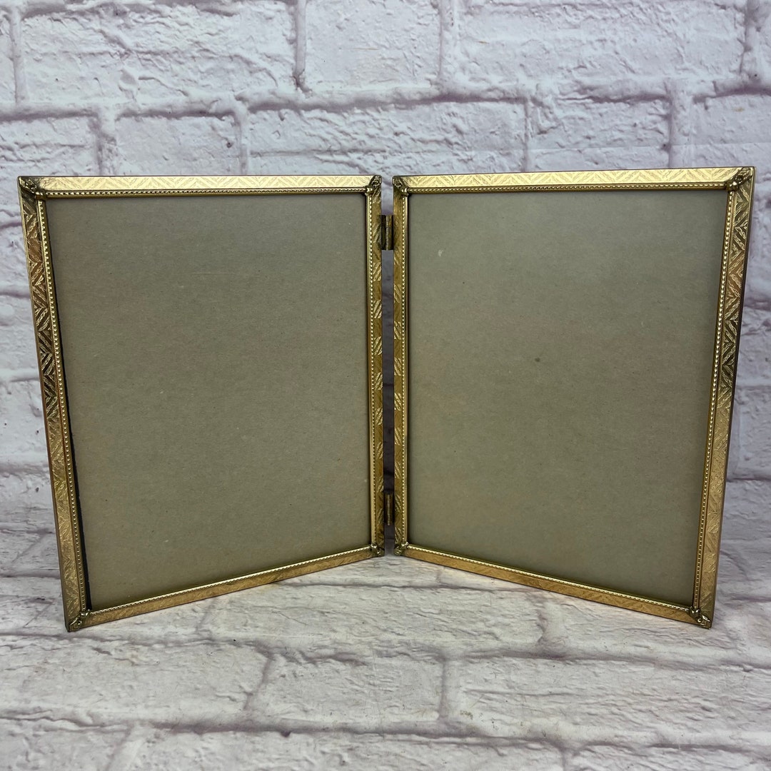 Vintage Goldtone Metal 8 X 10 Bifold Hinged Picture Frames - Etsy