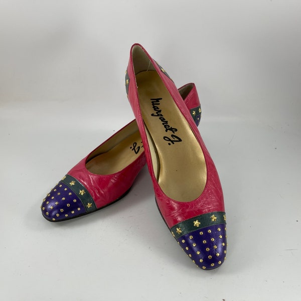 Pair of Colorful 1990's Era Women's Size 6 SS Margaret J Pumps Flats