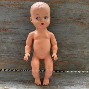Vintage Small Baby Doll with Molded Hair Vinyl Body and Head