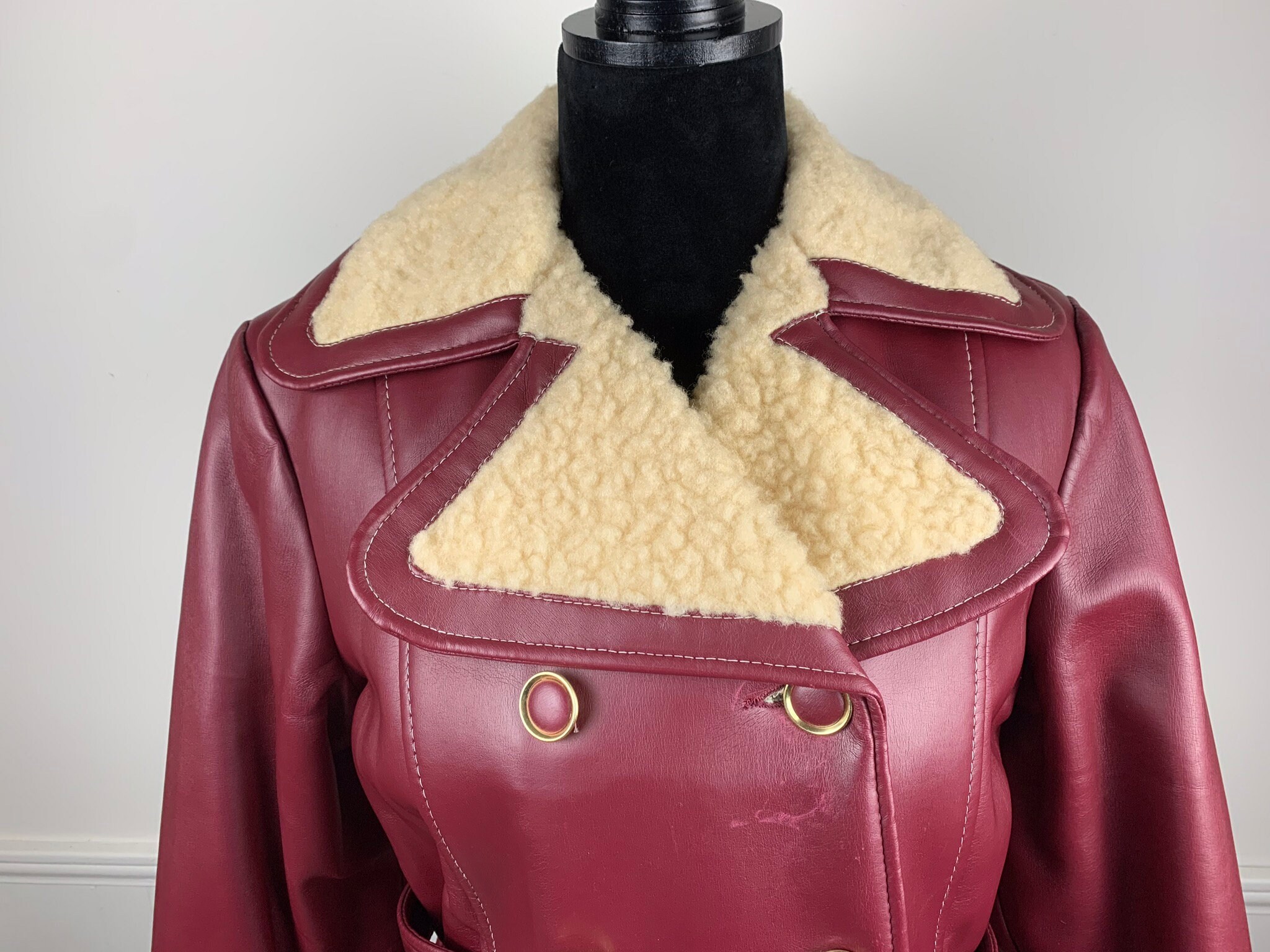 Vintage Women's Size 14 Dyna-hide by Amerex Reddish Brown Coat